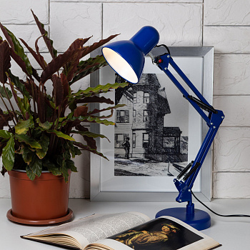 ЭРА Настольный светильник N-214-E27-40W-BU Е27 с основанием синий