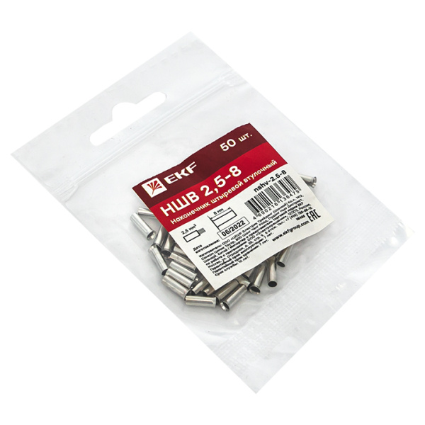 Купить EKF PROxima Наконечник штыревой втулочный НШв 2.5-8 (уп50шт)