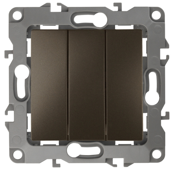 ЭРА 12-1107-13 Выключатель тройной, 10АХ-250В, IP20, 12, Бронза