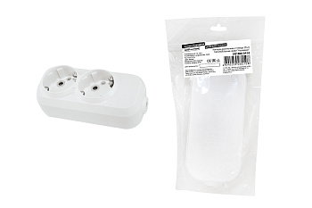 TDM Колодка розеточная 2 гнезда 2П+З 16А 250В белая серии "Народная" SQ1806-0414