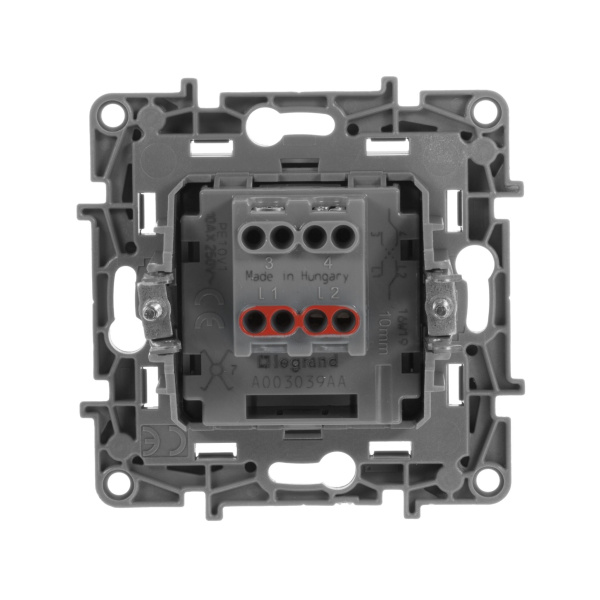 Купить Legrand Etika Антрацит  Переключатель промежуточный 1-клавишный, винт. клеммы, 10AX, 250 В 672609