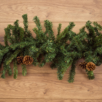 NEON-NIGHT Еловый шлейф 2,7 м с шишками, объем 36 см 307-221