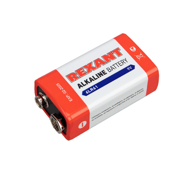 Алкалиновая батарейка 6LR61 ("Крона") 1шт 9 V 600 mAh блистер Rexant 30-1061