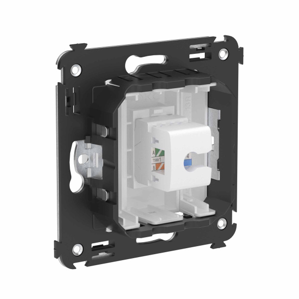 Купить DKC Телефонная розетка RJ-12 без шторки в стену одинарная, "Avanti", "Белое облако"