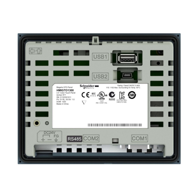 SE Сенсорный ЦВ терминал 3,5 TFT 6 кнопок 1 RJ45 RS232/485 Ethernet TCP/IP 96Mб/512кБ HMIGTO1310