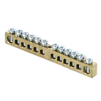 EKF PROxima Шина PEN "ноль-земля" (8х12мм) 12 отверстий латунь крепеж по центру
