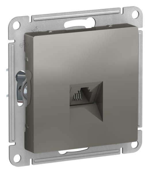 Купить Systeme Electric AtlasDesign Сталь Розетка телефонная RJ11, механизм