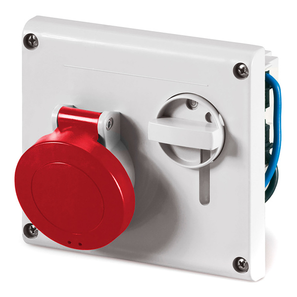 DKC Розетка панельная с механической блокировкой и верхним расположением разъема IP44 16А 3P+E 400В