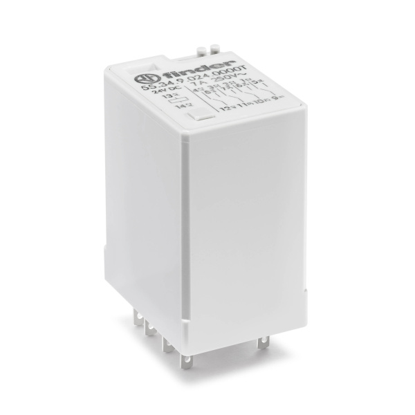 Finder Миниатюрное универсальное электромеханическое реле; монтаж в розетку; 4CO 7A; контакты AgNi; катушка 110В DC; степень защиты RTI; опции: нет; в 553491100000T
