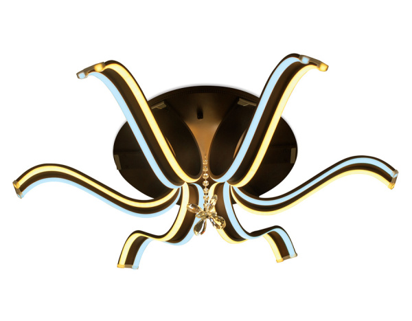 Ambrella Потолочный светодиодный светильник с пультом FL144/6 CF кофе 84W D900*200 (ПДУ РАДИО 2.4)