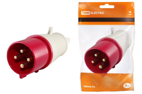 TDM Вилка 024 3Р+РЕ 32А 380В IP44 SQ0601-0005