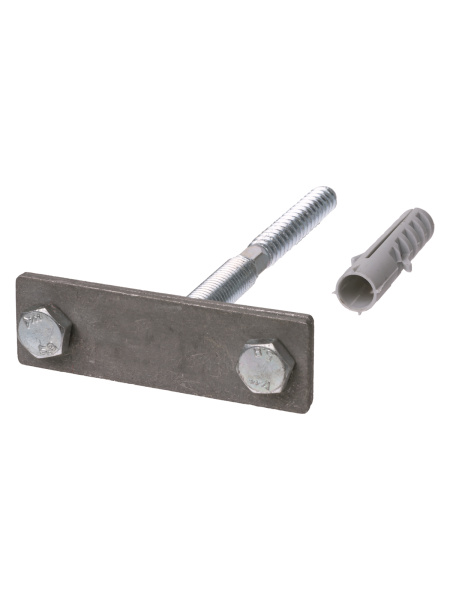 TDM Держатель фасадный для полосы шириной 25-50 мм длина 120 мм с дюбелем, стальной зажим SQ2402-3141
