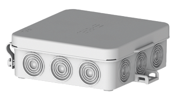 Hegel Коробка разветвительная д/откр монтажа с 12 мембранными вводами, внутр разм 87x87x31 мм, IP54 КР2503