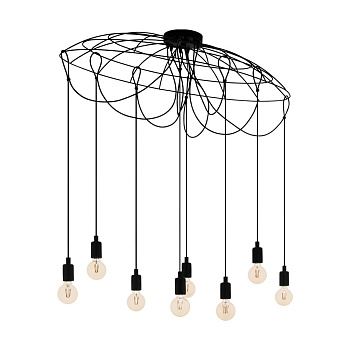 Eglo 43322 Подвес HOGSMILL, 8x40W (E27), L1155, B405, H1100, сталь, черный