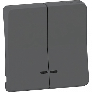 SE Mureva Styl Антрацит Клавиша 2-ая с линзой подсветки, IP55 MUR34205