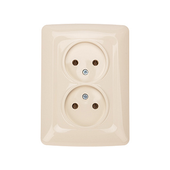 DEA Розетка 2-ая б/з с/у 10А Беж KRANZ KR-78-0247
