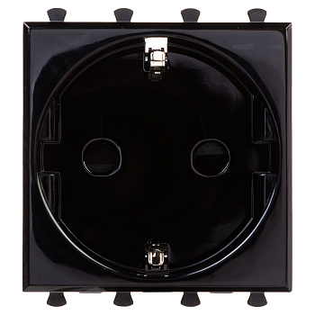 DKC Розетка модульная, 2P+E, с з/ш, "Avanti", "Черный квадрат", 2 модуля
