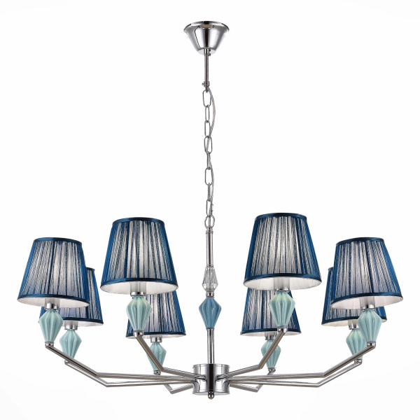 Evoluce SLE1116-103-08 Люстра подвесная Хром/Голубой E14 8*40W