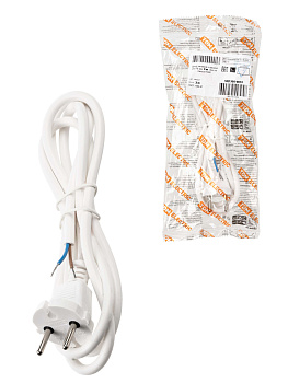 TDM Шнур сетевой с вилкой ПВС 2x0,75мм2 3м б/з белый SQ1305-0072