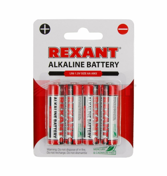 Купить Алкалиновая батарейка AA/LR6 1,5 V 2700 mAh Rexant 30-1027