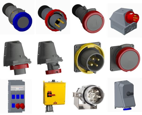 Купить ABB Вилка кабельная ICAT 432-P6B, 32А, 3P+N+E, IP44, 6ч, черный, для шоу-бизнеса 2CMA100554R1000