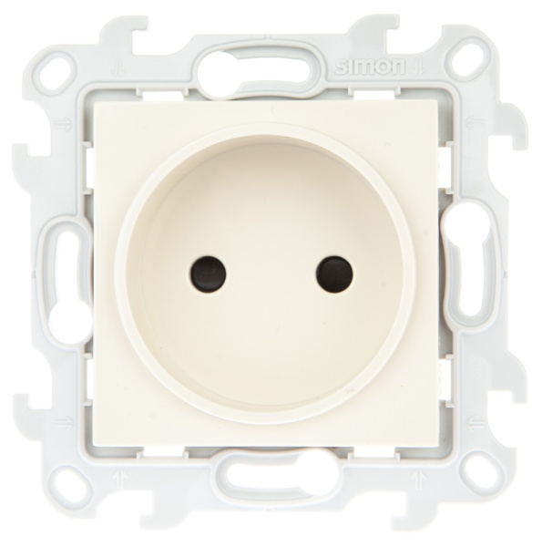 Simon 24 Слоновая кость Розетка 2К с защитными шторками 2450441-031