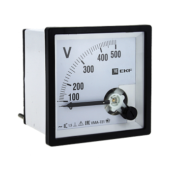 EKF PROxima Вольтметр VMA-721 аналоговый на панель (72х72) квадратный вырез 500В прямое подкл.