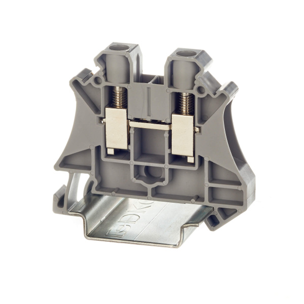 DKC Nuputuk Клемма проходная, винтовой зажим, 2 точки подключения, 6 кв.мм, серая