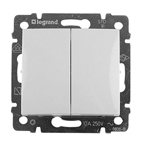 Купить Legrand DIY Valena Бел Выключатель 2-х клавишный 694265