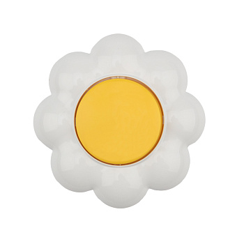 Kranz Выключатель одноклавишный HAPPY с/у, Ромашка, желтый/белый KR-78-0620