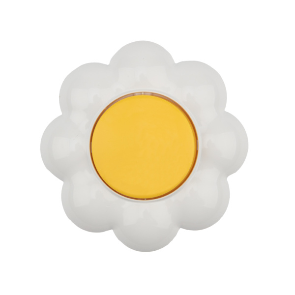 Kranz Выключатель одноклавишный HAPPY с/у, Ромашка, желтый/белый KR-78-0620