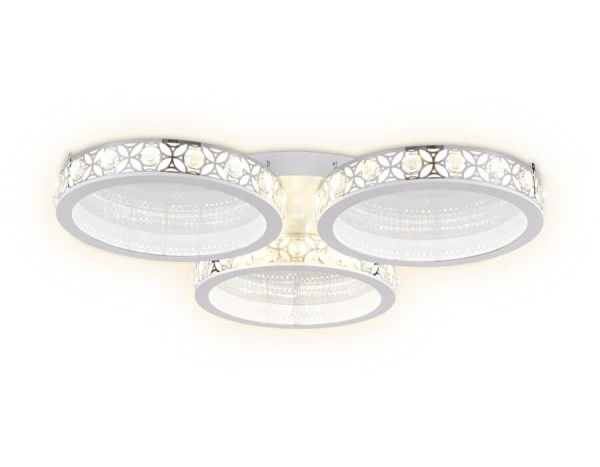 Купить Ambrella Потолочный светодиодный светильник с пультом FA9445 WH/CH белый/хром 154W D700*85 (ПДУ РАДИО 2.4)