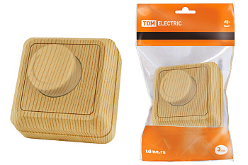 TDM Светорегулятор поворотный RL 600Вт IP20 сосна "Ладога" SQ1801-0409