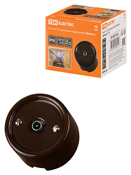 TDM Розетка TV проходная коричневая «Болонь» SQ1820-0454