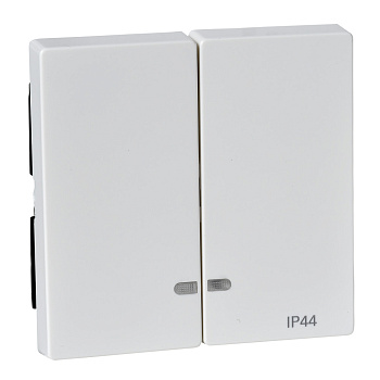 SE Merten SM Бел глянец Клавиша 2-ая с окошком для световой индикации IP44 MTN3424-0319