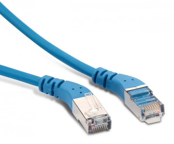 Hyperline PC-APM-STP-RJ45/L45-RJ45/R45-C6-5M-LSZH-BL Патч-корд F/UTP угловой, экранированный, левый 45°-правый 45°, Cat.6, LSZH, 5 м, синий 233167