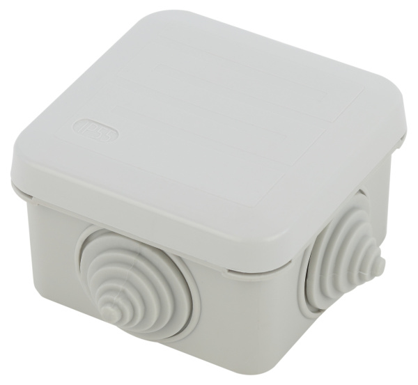 ЭРА Распаячная коробка KORz-70-70-40-4gv открытой установки 70х70х40мм защелк крышка 4 вставл сальника IP55