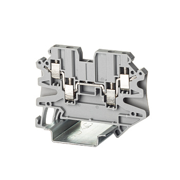 DKC Nuputuk Клемма проходная, винтовой зажим, 4 точки подключения, 2.5 кв.мм, серая