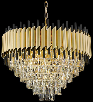 Wertmark WE138.15.403 Люстра подвесная Матовое золото, Черный/Прозрачный E14 15*40W