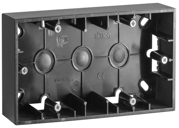 Simon 15 Графит Коробка 2-ая для наружного монтажа 1590752-038