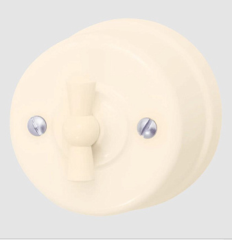 BIRONI Лизетта Пластик Песочное золото Выключатель перекрестный 1-кл B1-203-24