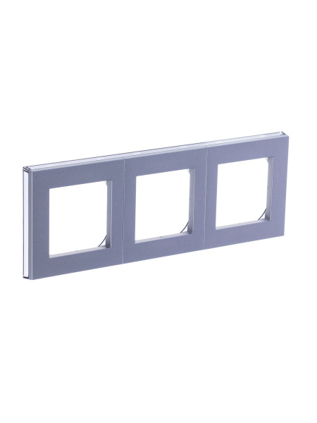 Купить ABB EPJ Levit серебро / дымчатый чёрный Рамка 3 поста 2CHH015030A6070