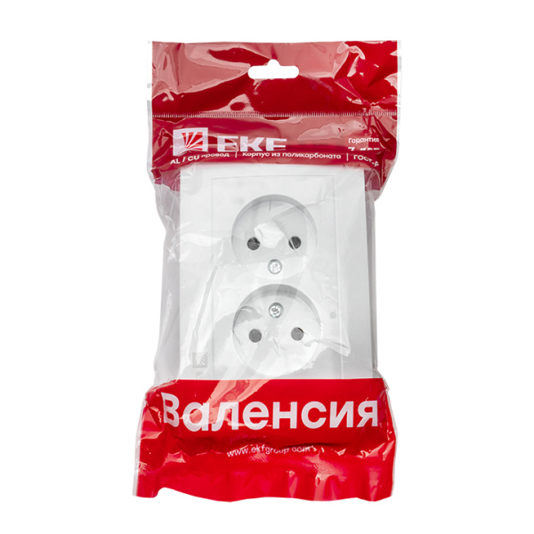 Купить EKF PROxima Валенсия розетка 2-местная б/з 10А белая с защ. штор.