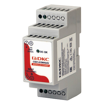DKC Источник питания "MODULAR POWER", однофазный, 15Вт, 0.6А, 24В