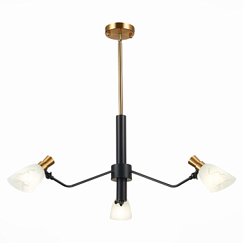 Evoluce SLE205403-03 Люстра подвесная Черный, Латунь/Белый E14 3*60W