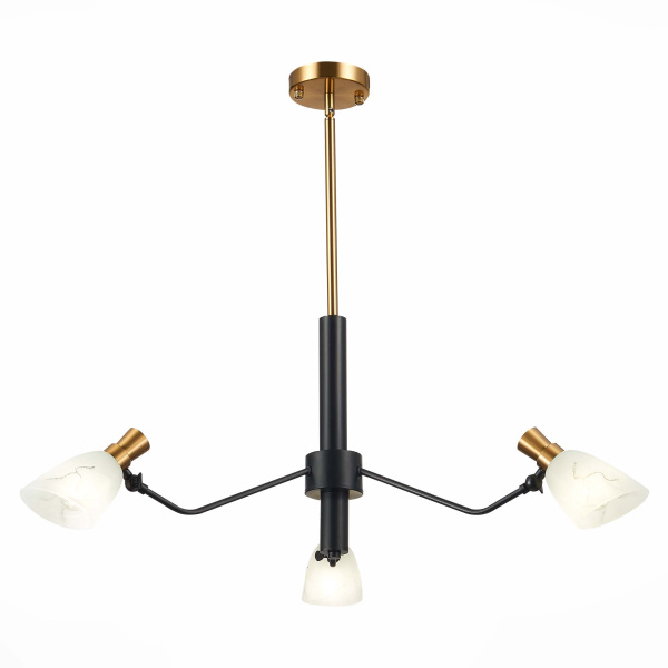 Evoluce SLE205403-03 Люстра подвесная Черный, Латунь/Белый E14 3*60W