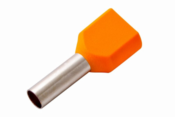 Наконечник штыревой втулочный изолированный F-12мм 2х4мм² (НШВи(2) 4.0-12 / НГи2 4,0-12) оранжевый Rexant 08-2810