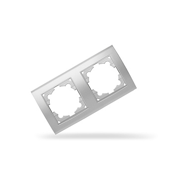 UNIVersal "Бриллиант" Рамка "Серебро" 2-х местная горизонтальная серебро 7949711