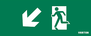 Varton пиктограмма "ФИГУРА / СТРЕЛКА ВЛЕВО ВНИЗ" для аварийно-эвакуационного светильника ip20 V1-R0-70354-21A01-2019