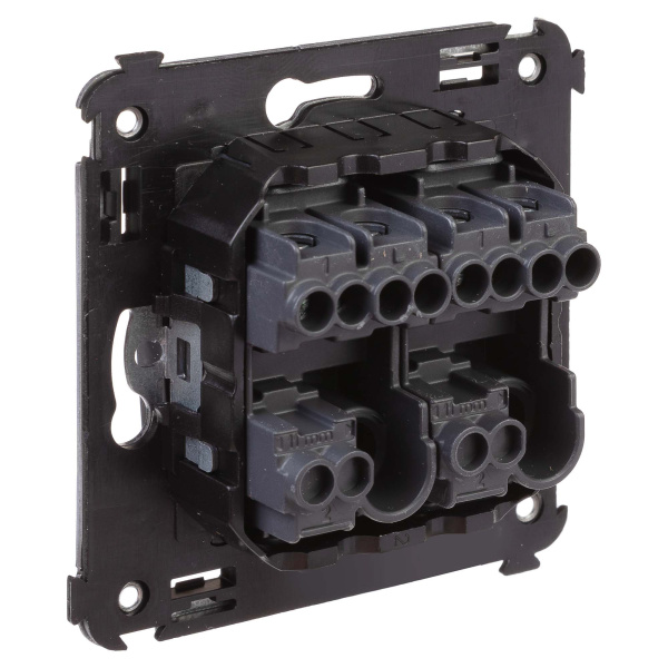 Купить DKC Выключатель двухклавишный в стену, "Avanti", "Черный матовый"